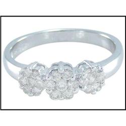 Sparkling 14K White Gold Diamond Ring #1740810