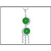 Image 1 : Splendid 14K White Gold Jade and Diamond #1740811