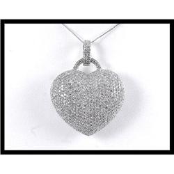 Shimmering 14K White Gold Diamond Pendant #1740814