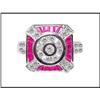 Image 1 : Sparkling 18K White Gold Ruby and Diamond Ring #1740826