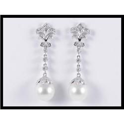 Beautiful 14K White Gold Pearl and Diamond #1740830