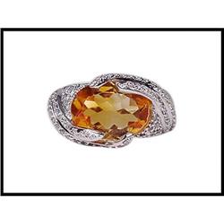 FRENCH DESIGNER CITRINE DIAMOND RING WAS $1,800#1740838