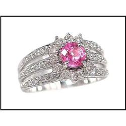 FANCY COLOR SAPPHIRE AND DIAMOND RING OF 18K #1740839