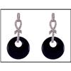 Image 1 : PLATINUM DIAMOND ONYX EARRINGS (WERE $2400.00) #1740928