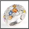 Image 1 : 18K DIAMOND/MULTI- COLOR SAPPHIRE RING #1740944