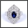 Image 1 : 18K White Gold Filigree Sapphire Ring #1740993