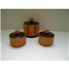 Image 1 : Bakelite Vintage Set of Three Deco Ribbed Boxes#1749369