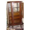Image 1 : 19c Tiger Oak Bow Front Curio China Closet #1749657