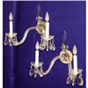 Image 1 : Rare 19c Victorian Sconces Pyramid Crystal Lamp#1749663