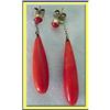 Image 1 : ART DECO GOLD & CORAL DROP EARRINGS EARLY 20C #1749803