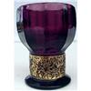 Image 1 : MOSER STYLE AMETHYST GLASS ETCHED GILDED SIGNED#1749809