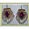 Image 1 : BUKHARA 22CARAT GOLD PEARL EARRINGS RED STONE 1#1749813