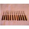 Image 1 : Cocktail Forks Stainless Japan Walnut Handles #1769348