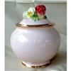 Image 1 : Strawberry JAM Jar FLORAL Bone China ENGLAND #1770906