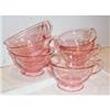 Image 1 : Six Cambridge Pink Depression Glass Cups #1771068