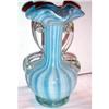 Image 1 : Blue and White Striped Hand Blown Art Glass #1771101