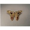 Image 1 : Estate 14K Gold Ruby Emerald Butterfly Brooch #1771602