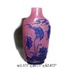 Image 1 : Pink Base Blue Overlay Peking Glass Snuff #1772827