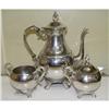 Image 1 : Silver over Copper Plated Tea Pot Sugar Creamer#1773078