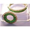 Image 1 : TRIFARI Emerald Green Invisibly Set Bracelet #1787465