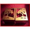 Image 1 : Arts & Crafts Trees Copper Cut-Out Bookends #1787943