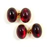 Image 1 : 14Kt. Gold and Garnet cufflinks #1788137