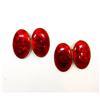 Image 1 : 18Kt gold red enamel cufflinks #1788141