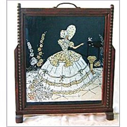 Rare Antique English Deco Foil Art Fire Screen1788207
