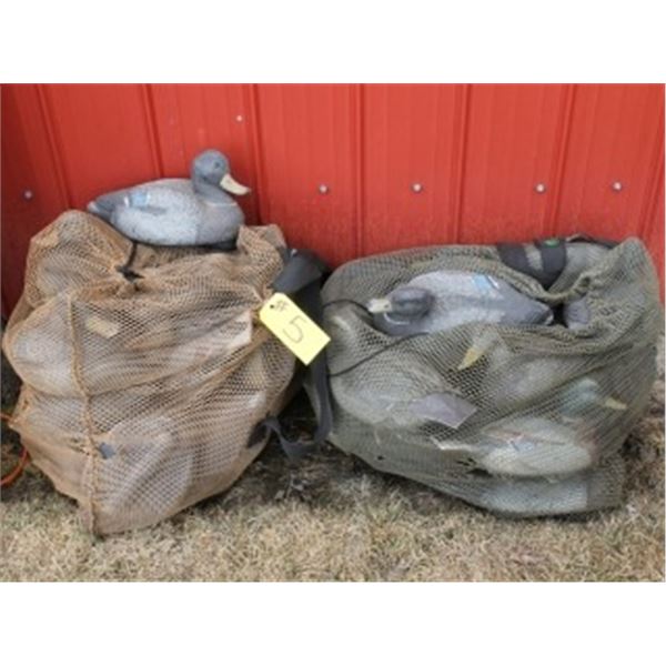 2 BAGS OF DUCK DECOYS (APPROX 39 )