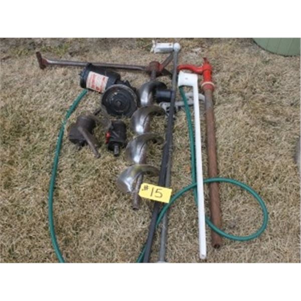 BARREL PUMP, BIN SWEEP, CLOTHES LINE PULLY