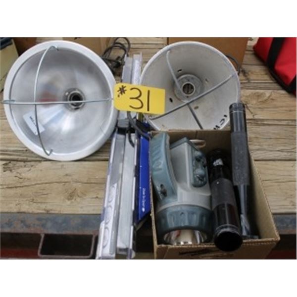 2 FLOOD LIGHTS, 3 FLASH LIGHTS, NEW WIPER BLADES