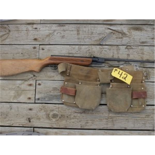 CARPENTER APRON, PELLET GUN (NOT WORKING)