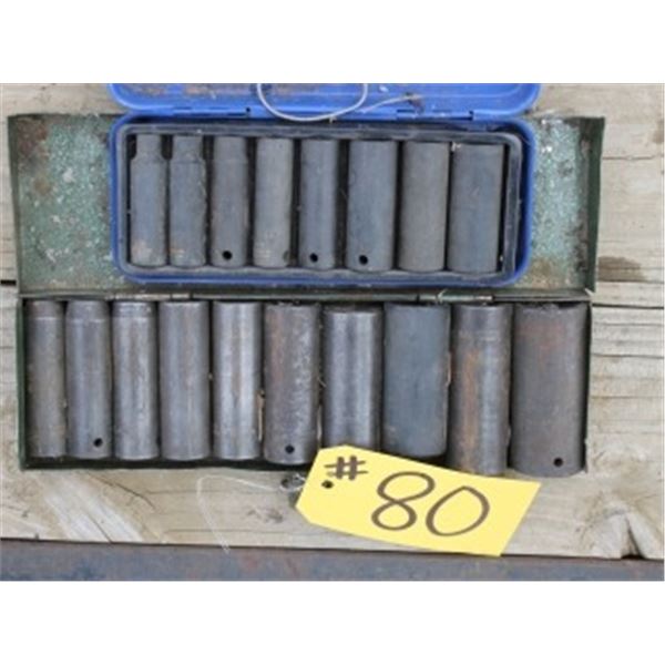 1/2" IMPACT SOCKETS UP TO 1", 3/8" TO 3/4" SOCKETS