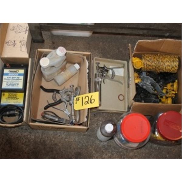 ELECTRIC FENCER, 2 SYRINGES, FENCE WIRE