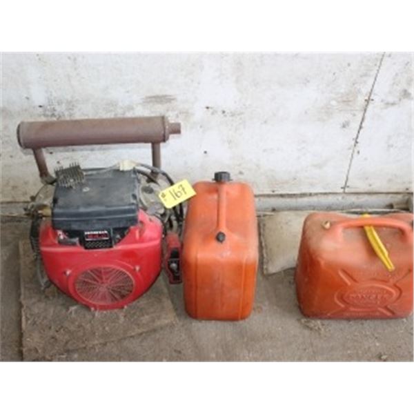 HONDA 24HP MOTOR & GERRY CANS
