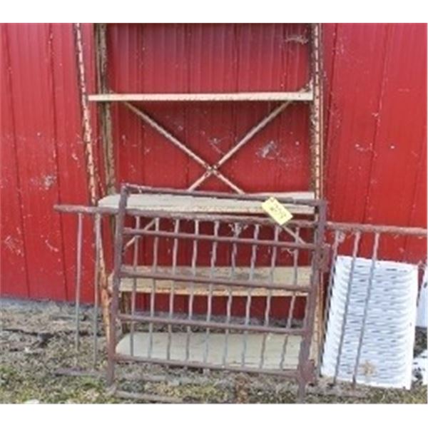 METAL SHELF, 2 STEEL GATES, VENT COVER