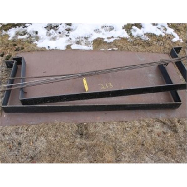 STEEL PLATE (3' X 5'), 2 STEEL BRACKETS, APPROX. 5 READY ROD