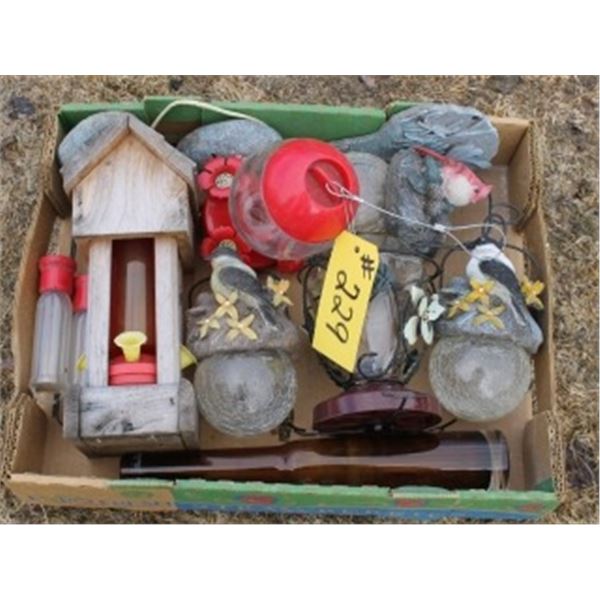 VARIOUS BIRD FEEDERS & OUTDOOR DECOR