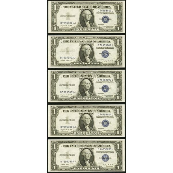 (5) Consecutive 1935G $1 Silver Certificates
