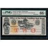 Image 1 : 1840-70's $2 Charleston SC PMG 66EPQ