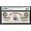 Image 1 : 1863 $50 T-57 Confederate PMG 64
