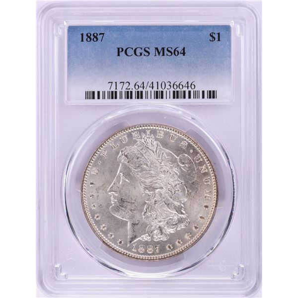 1887 $1 Morgan Silver Dollar Coin PCGS MS64