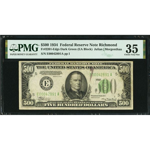 1934 $500 Richmond FRN PMG 35