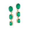 Image 1 : Plated 18KT Yellow Gold 4.00ctw Green Agate Earrings