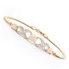 Image 1 : Plated 18KT Yellow Gold 1.16ctw Opal and Diamond Bracelet