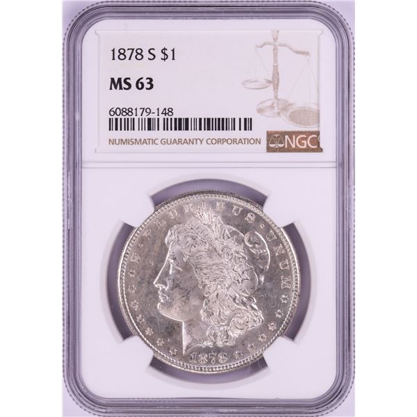 1878-S $1 Morgan Silver Dollar Coin NGC MS63