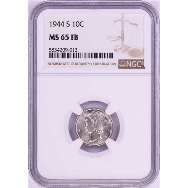 1944-S Mercury Dime Coin NGC MS65FB