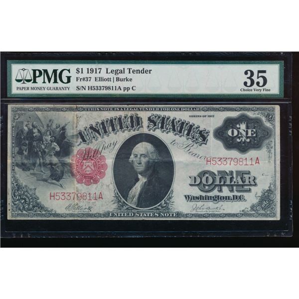 1917 $1 Legal Tender Note PMG 35