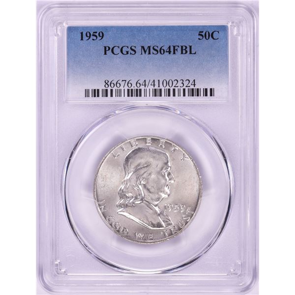 1959 Franklin Half Dollar Coin PCGS MS64FBL