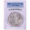 Image 1 : 1887 $1 Morgan Silver Dollar Coin PCGS MS64
